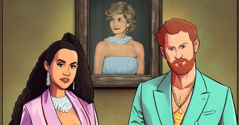 Prince Harry and Meghan Markle as Beyoncé and JAY-Z Artwork