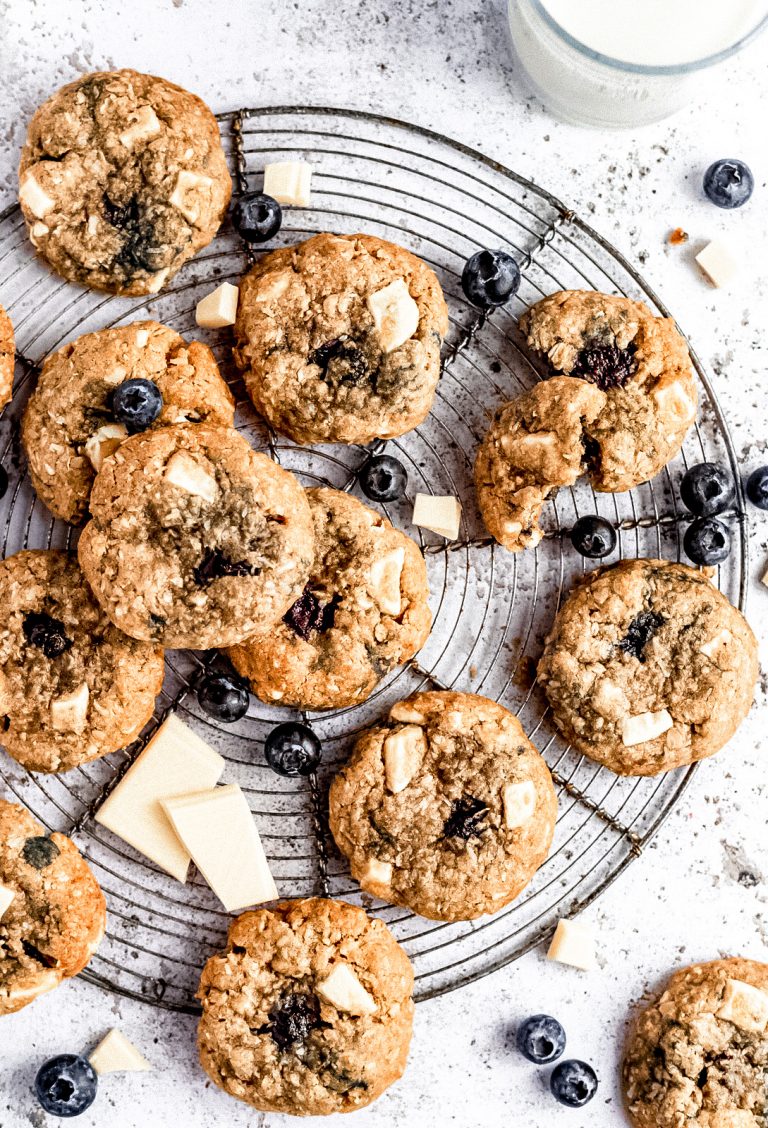 White Chocolate Blueberry Oatmeal Cookies