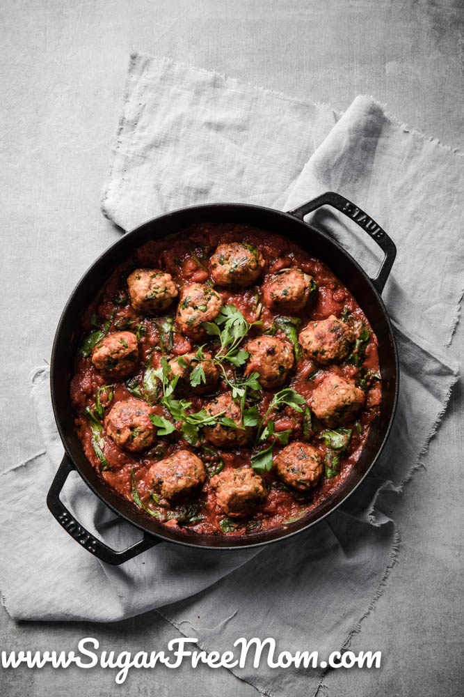 Low Carb Chicken Chorizo Meatballs (Paleo, Keto)