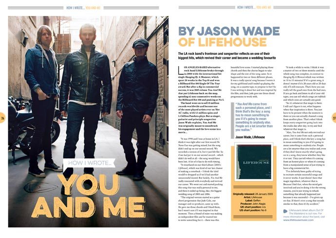 How I wrote ‘You And Me’ by Lifehouse’s Jason Wade – Songwriting Magazine