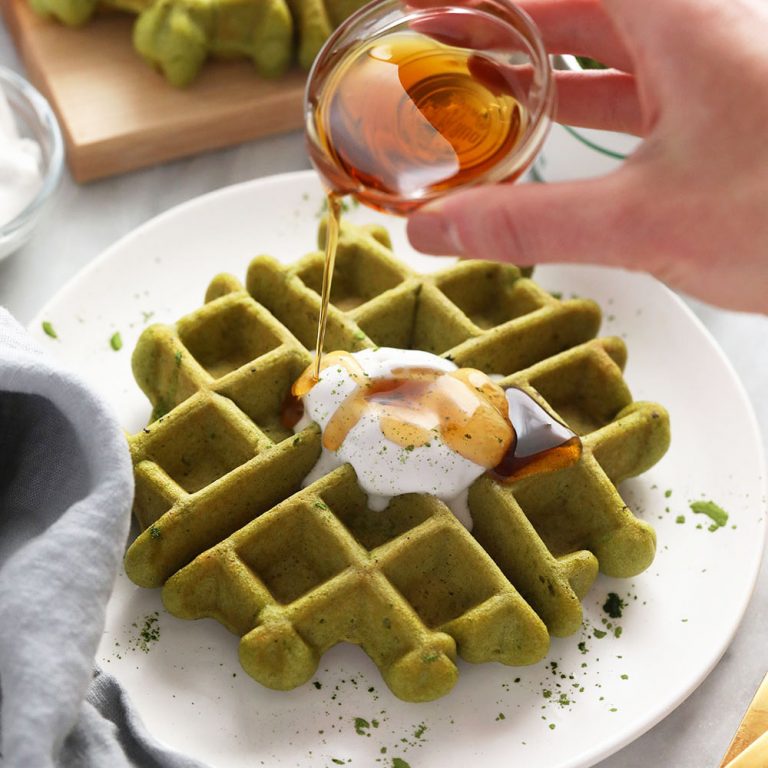 Matcha Green Tea Waffles (gluten-free)