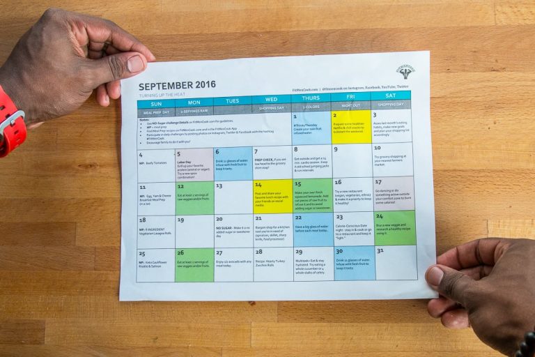 September 2016 Healthy Habits Calendar –