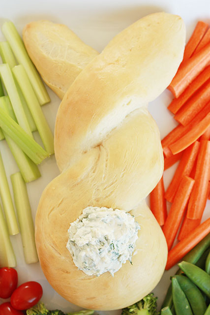 Easter Veggie Tray with Spinach Dip