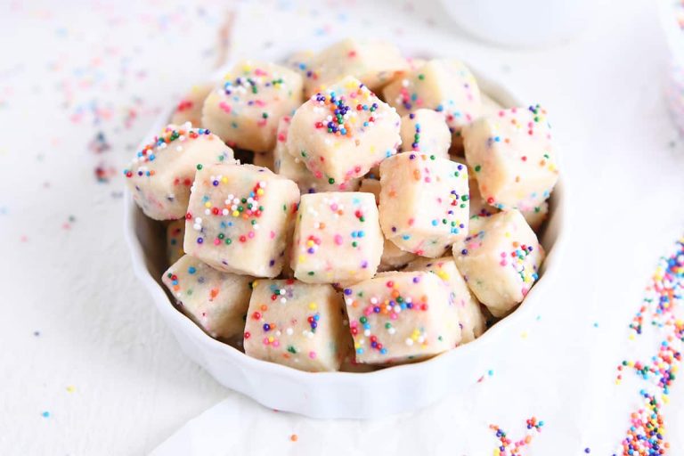 Quick and Easy Funfetti Shortbread Bites {Egg-free}