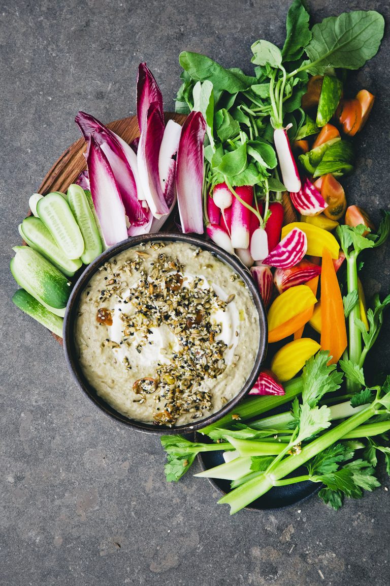 Burnt Aubergine Dip with Aromatic Crunch — Green Kitchen Stories