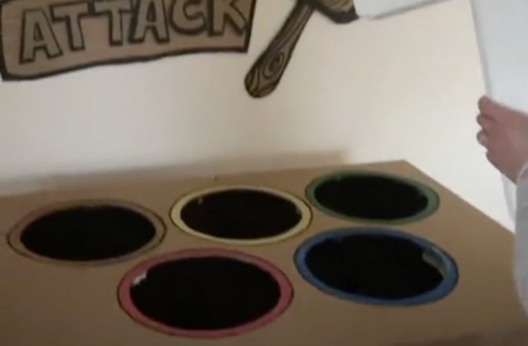 These parents created a Whack-a-Mole game for their kids