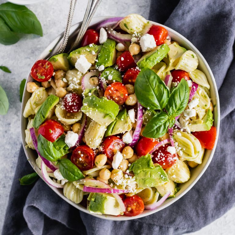 Avocado Tomato Chickpea Pasta Salad