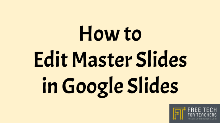 How to Edit Master Slides in Google Slides