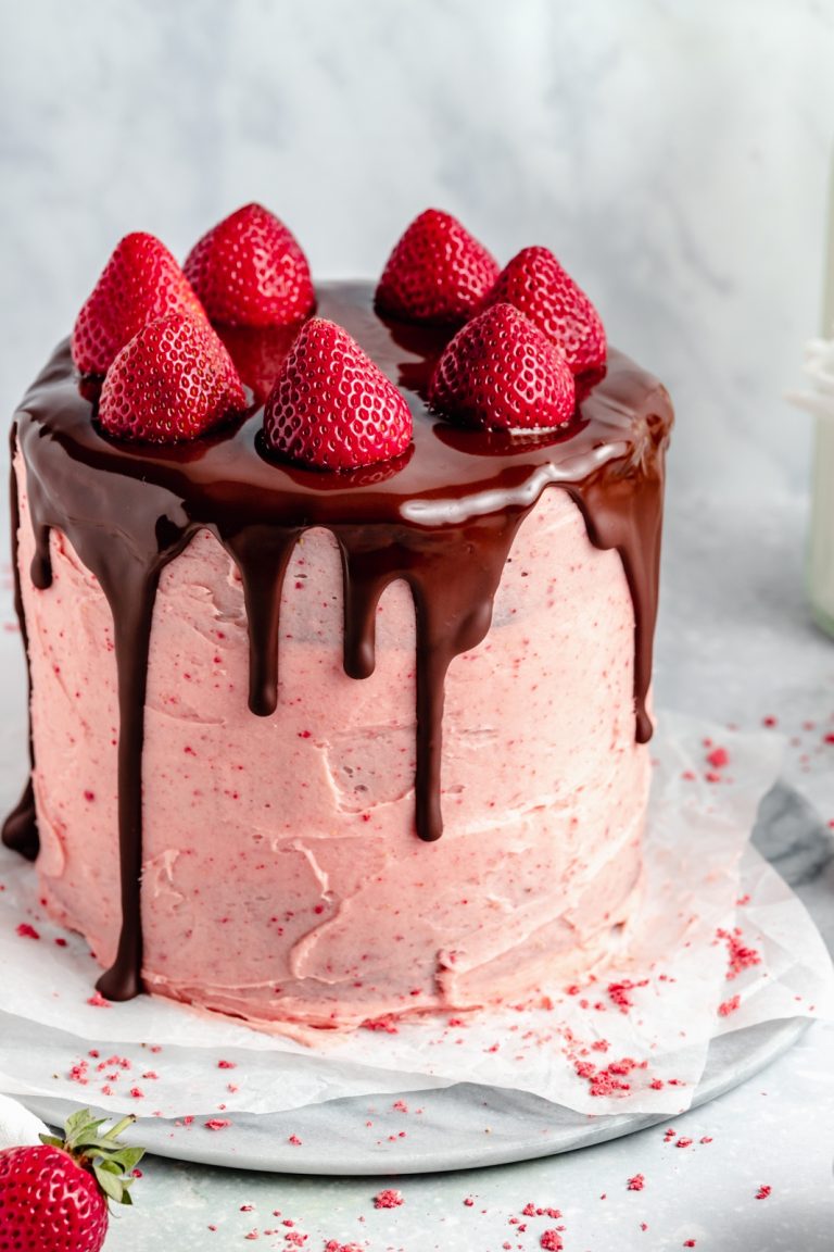 Inside Out Chocolate Covered Strawberry Cake