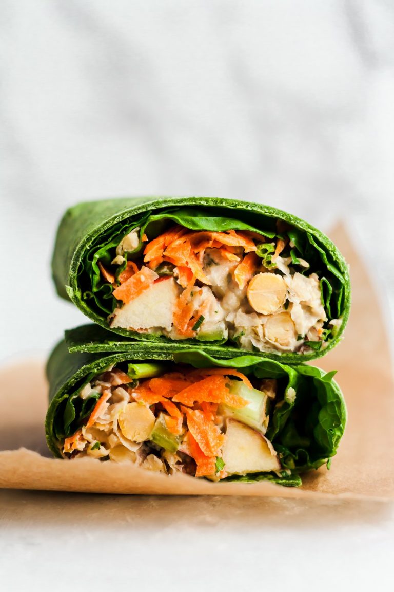 Vegan Pecan Apple Chickpea Salad Wraps