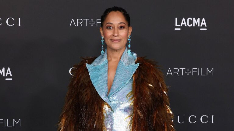 Tracee Ellis Ross strikes – Image 1 from Sure, Ma’am!: Tracee Ellis Ross Teaches Fans How To Work The Camera In A Sexy Metallic Swimsuit