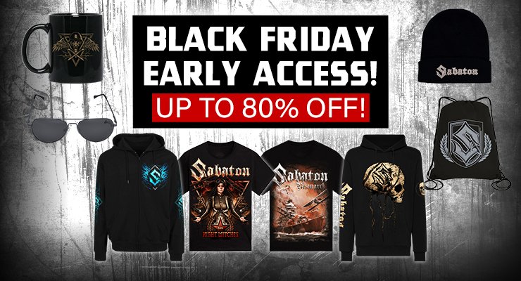 Up to 80% off Sabaton merch