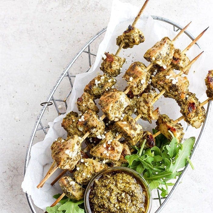 Grilled Pesto Chicken Skewers (2 substances!)