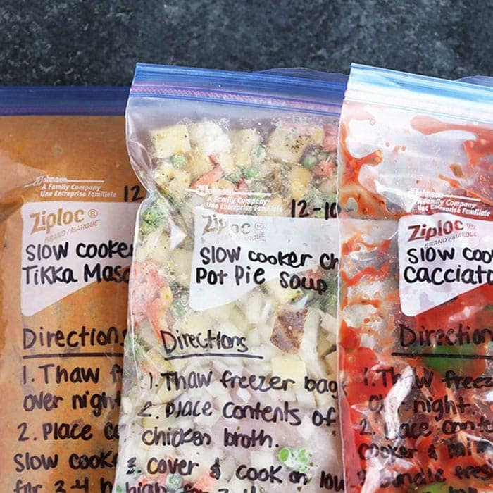 6 Crockpot Freezer Meals (+ grocery listing!)