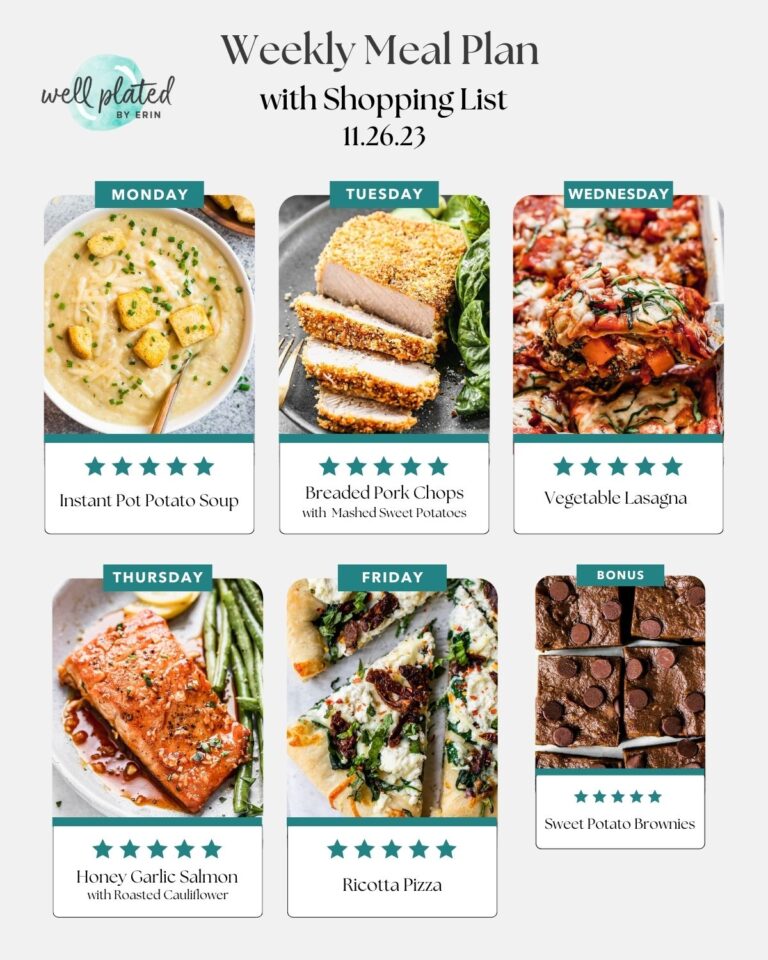 Weekly Meal Plan 11.26.23 – WellPlated.com