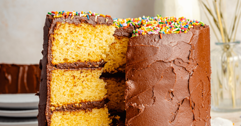 The Best Yellow Cake with Chocolate Buttercream