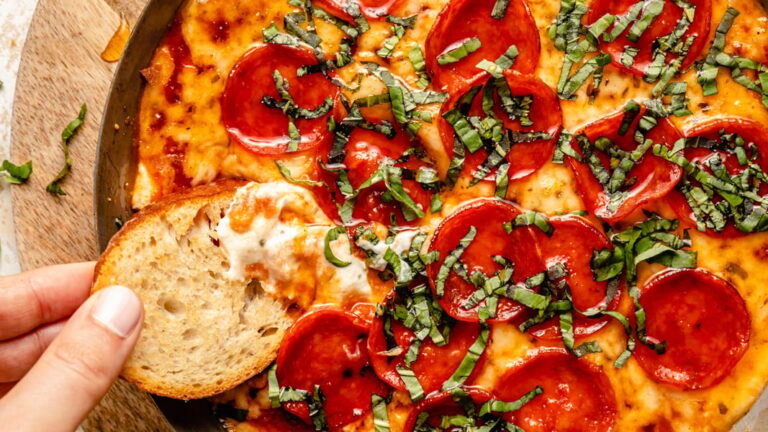 Hot Honey & Basil Pepperoni Pizza Dip