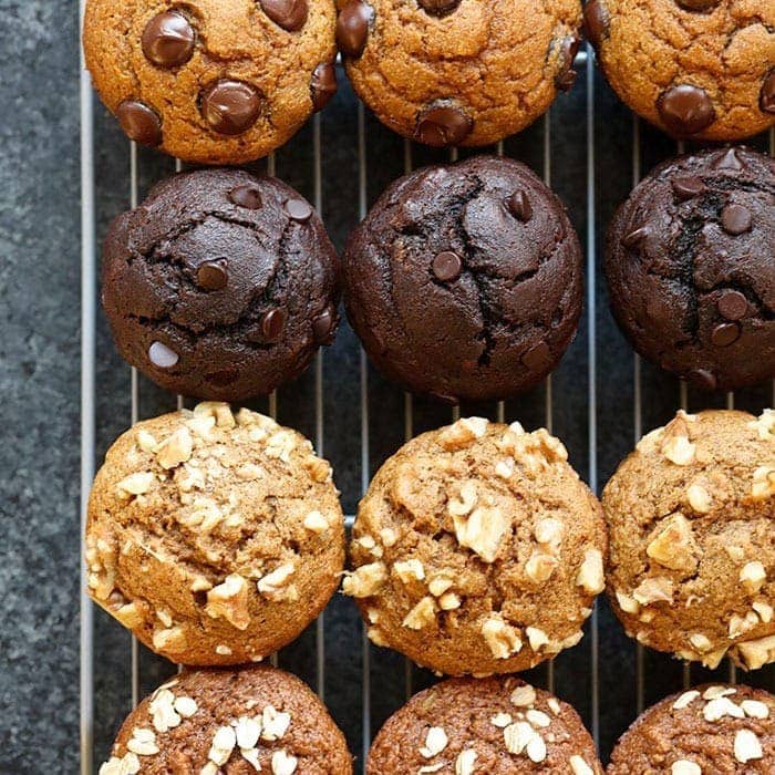 6 Healthy Muffin Recipes (1 Base Muffin Recipe)