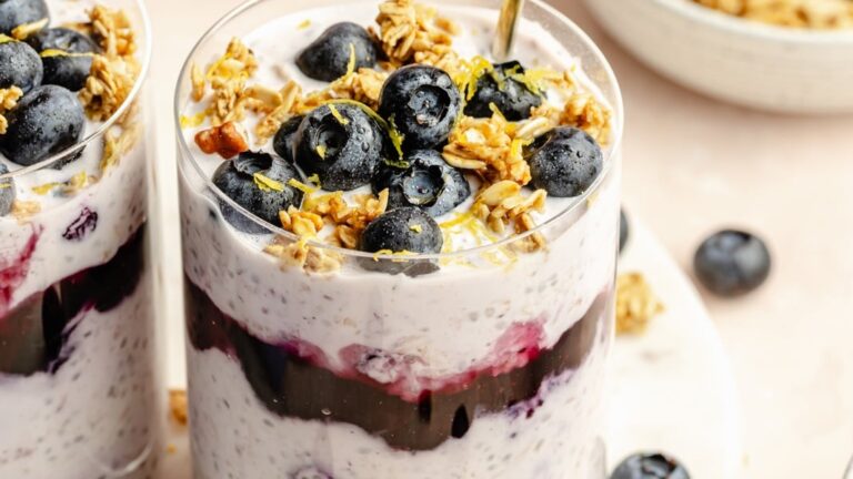 High-Protein Lemon Blueberry Overnight Oats