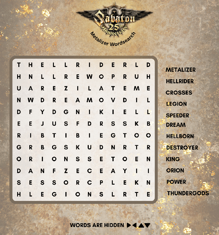 Introducing… the Metalizer word search sport!