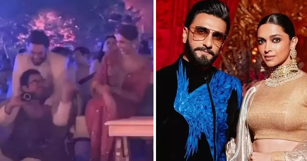 Ranveer Singh, Aamir Khan and Deepika Padukone share a fun moment at Ambani’s bash