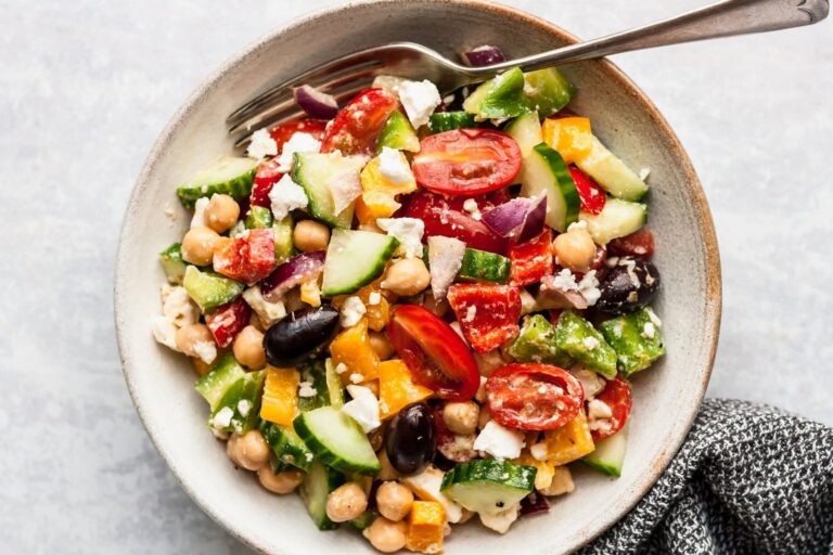 The Easiest Chopped Greek Chickpea Salad